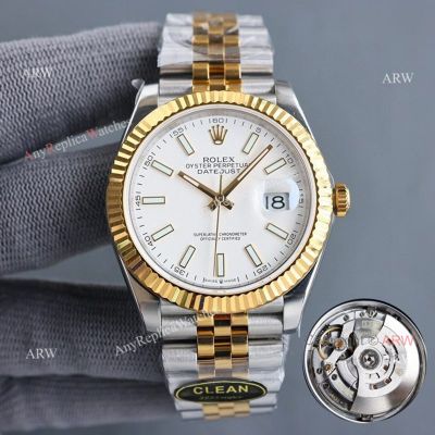 Clean Factory Rolex Datejust 3235 White Face Watch